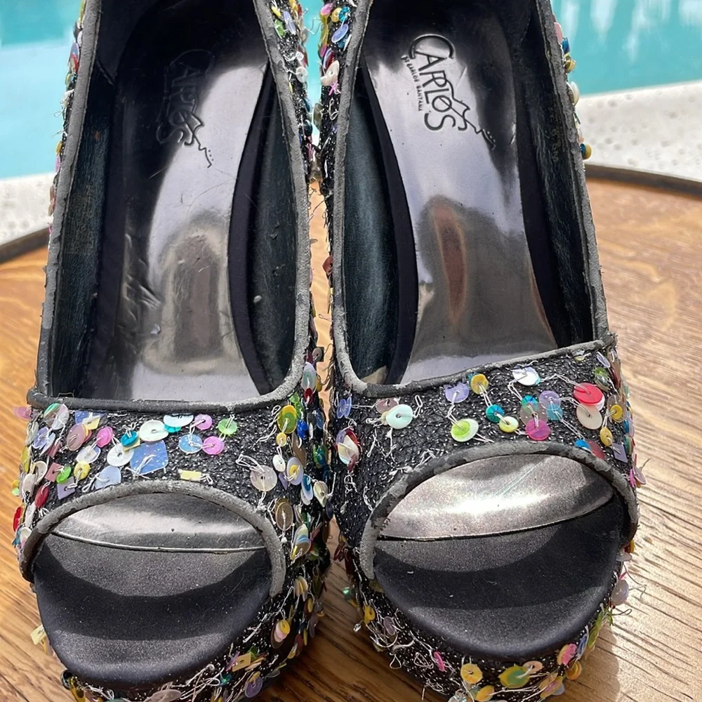 NWOT | Carlos Platform Sequin Heels | Sz 6.5